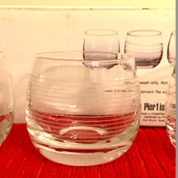Pier 1 Vintage Tasting Party: 4-piece tasting glassware set, w/ 4 spoons. NEW!! - Picture 3 of 9